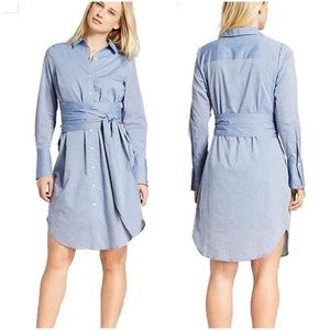 Chambray wrap shirtdress